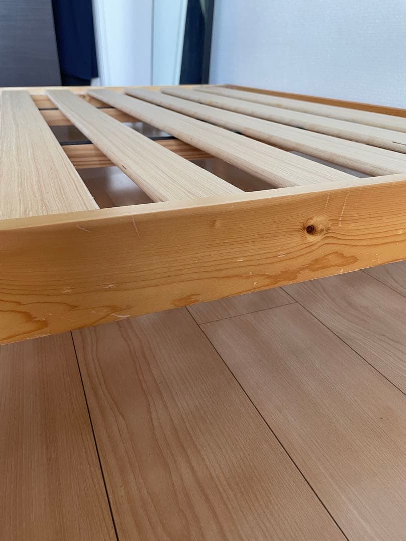 セミダブルベッドフレーム 天然木製 すのこ