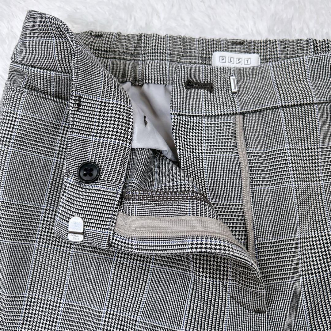 ✨美品✨ プラステ ストレッチ ウォッシャブル ノーカラー チェック スーツ