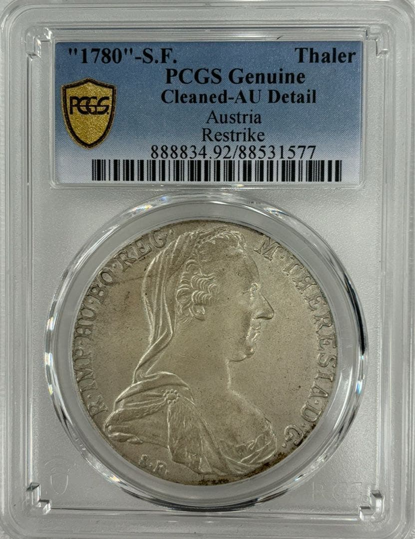 1780年オーストリア マリア・テレジアターレル 大型銀貨