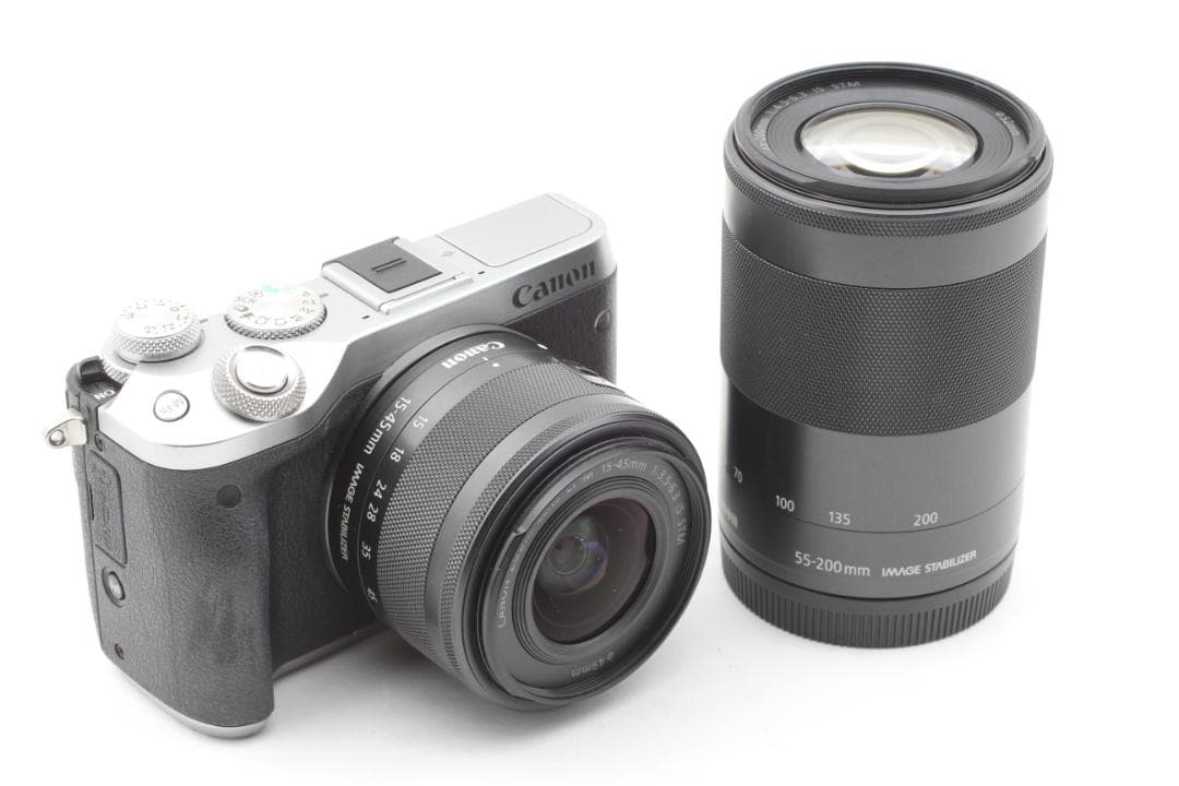CANON EOS M6 シルバー 15-45 55-200mm デジタルカメラ