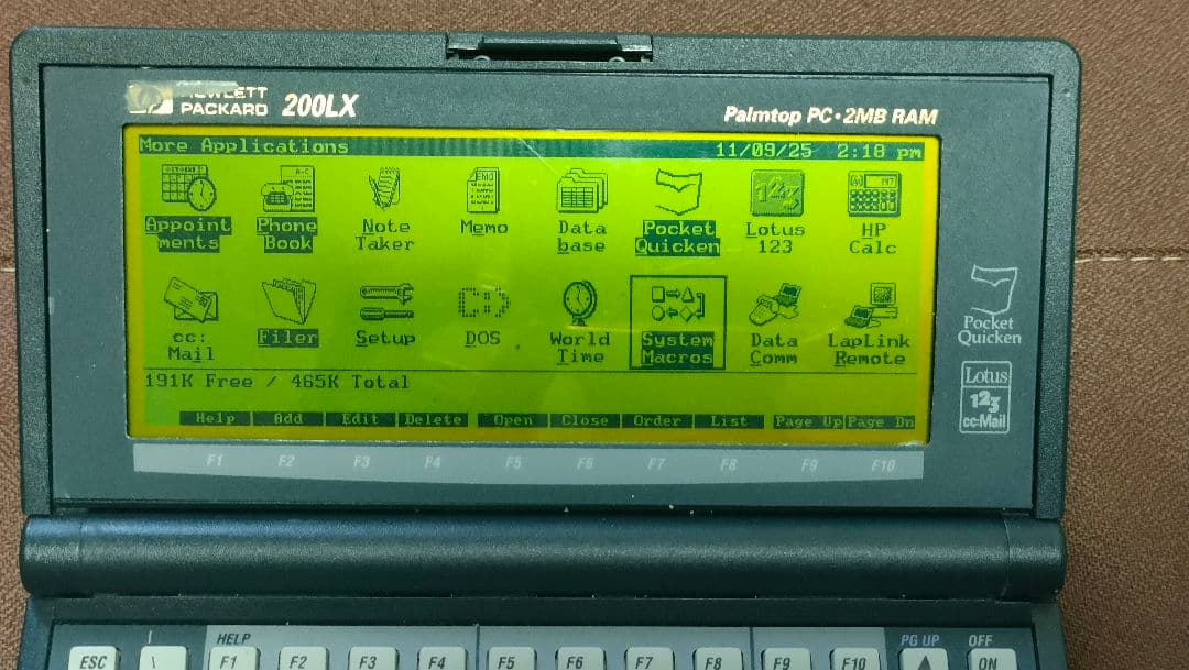 HP200LX hewlett packard 日本語表示