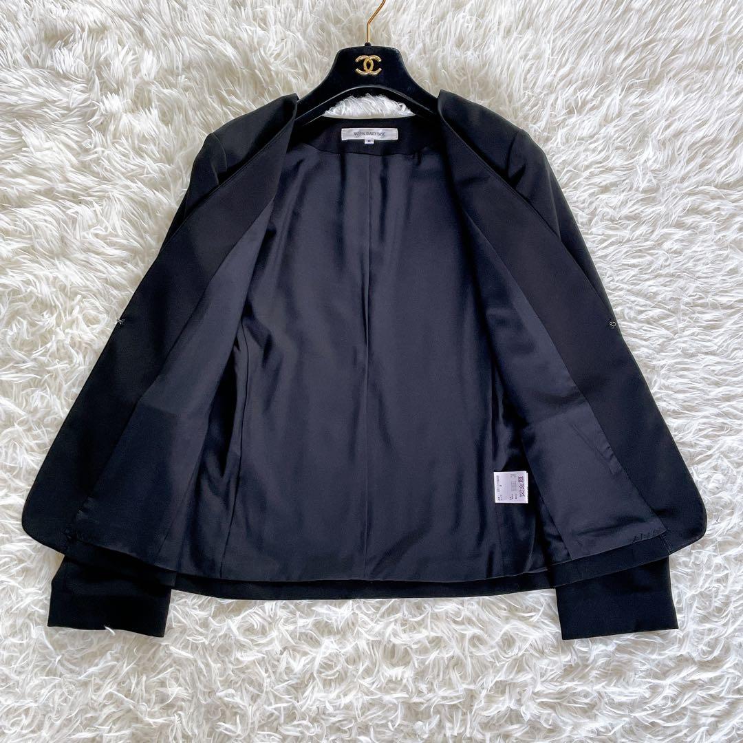 極美品✨【ナチュラルビューティーベーシック】ノーカラージャケット パンツ セット