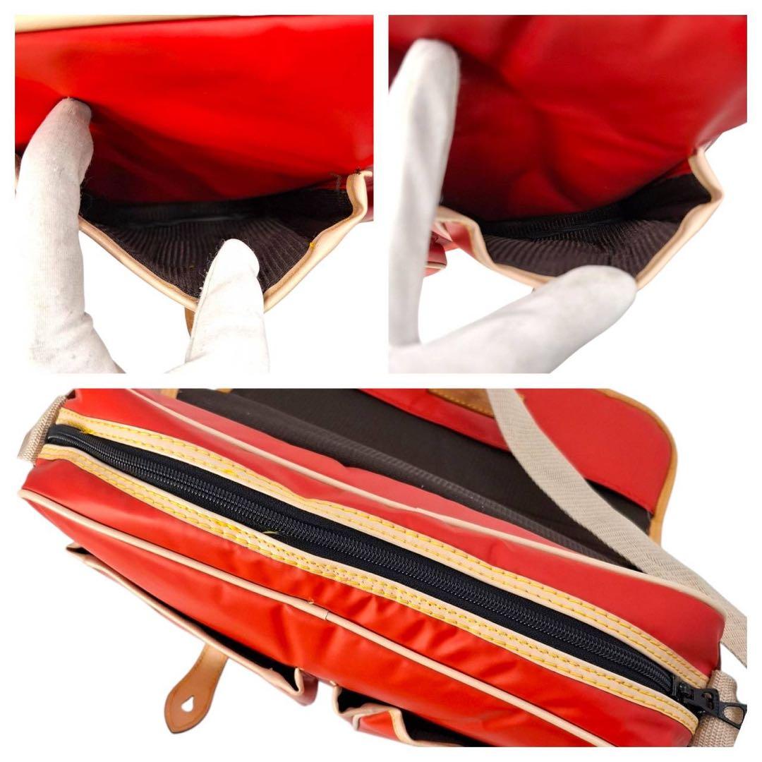 希少カラー　ハンティングワールド　ショルダーバッグ　バチュークロス　赤　6