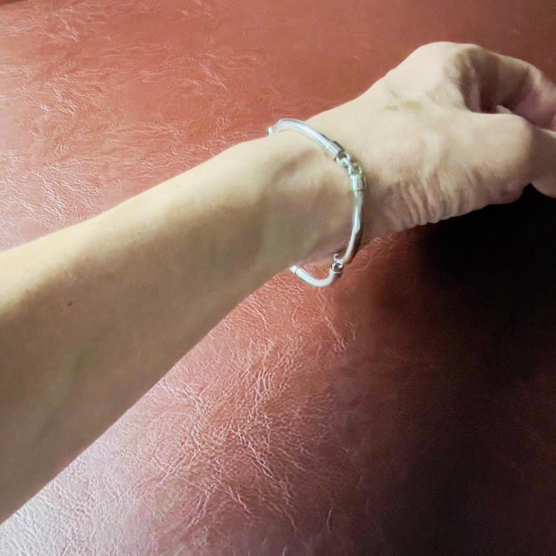 ビンテージ シルバー925 ブレスレット メンズ メキシコ製 バーブレスレット