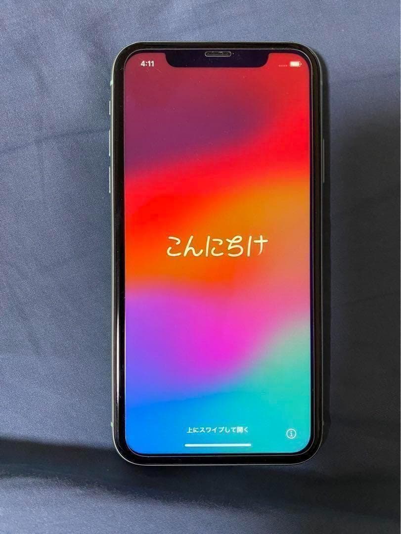 iPhone 11 グリーン 64GB SIMフリー バッテリー70%台 画面割