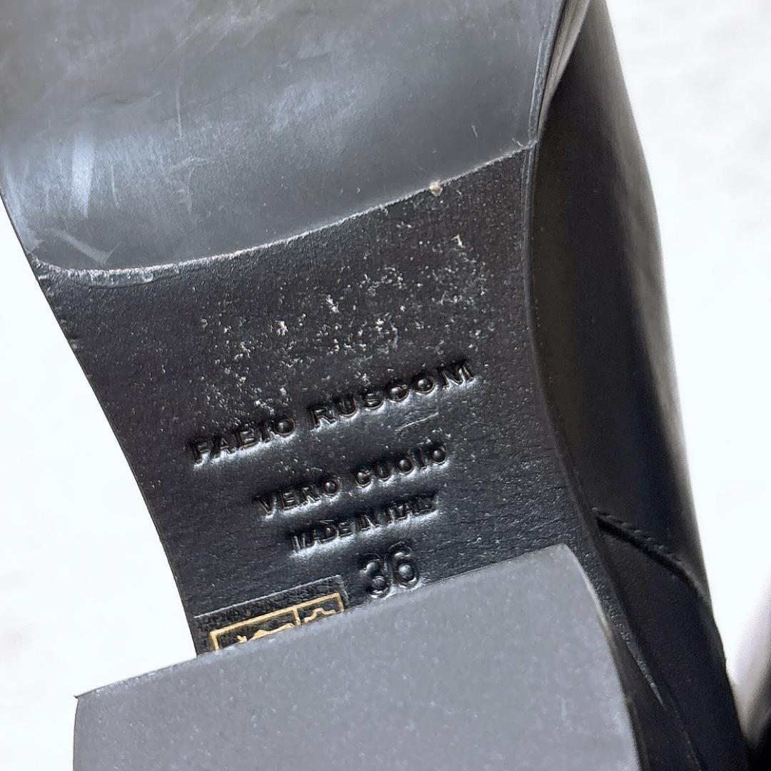 ほぼ未使用【極美品】ファビオルスコーニ ロングブーツ 本革 セミルーズ 黒 36