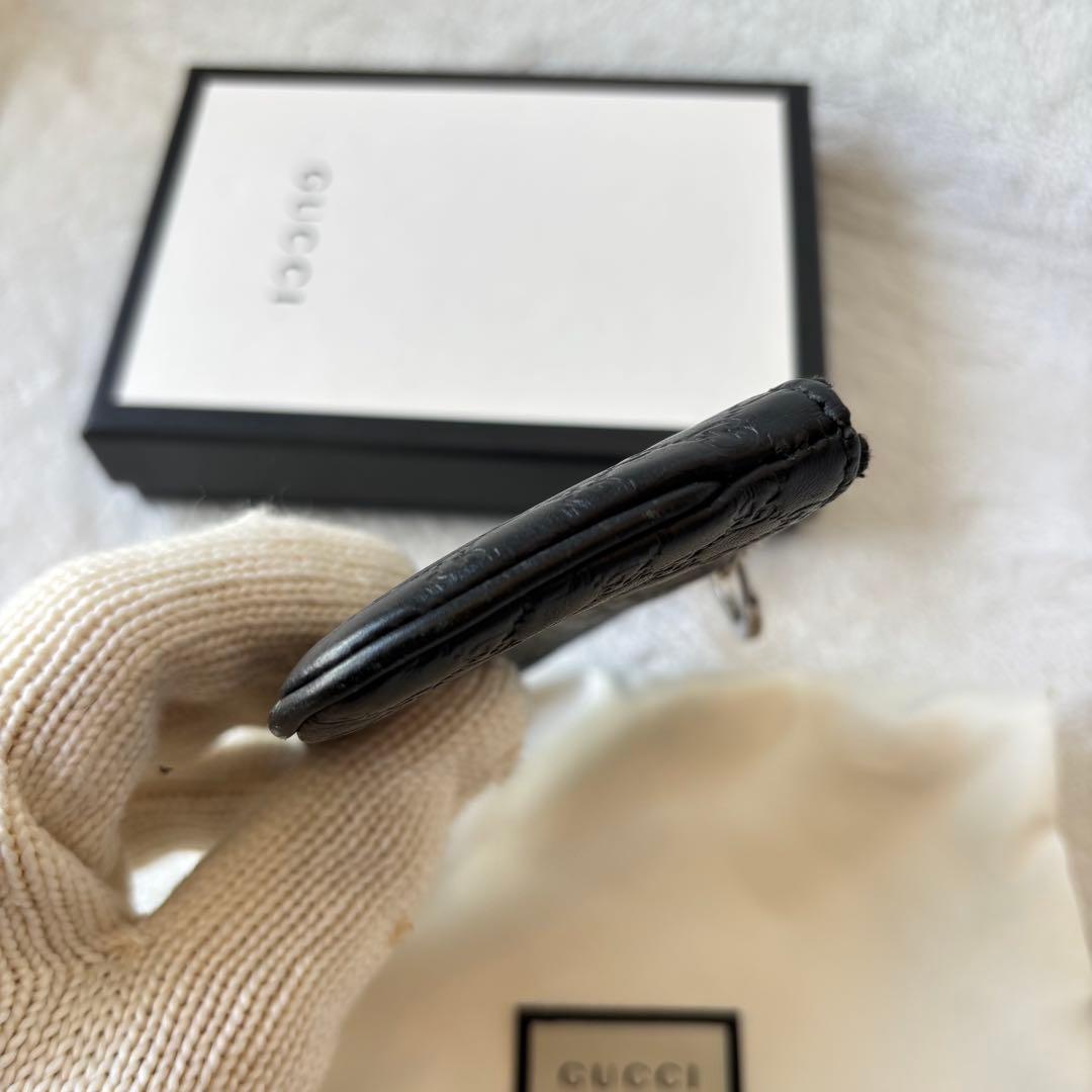 グッチ GUCCI ケース 小銭入れ マイクロ グッチッシマ ブラック 黒