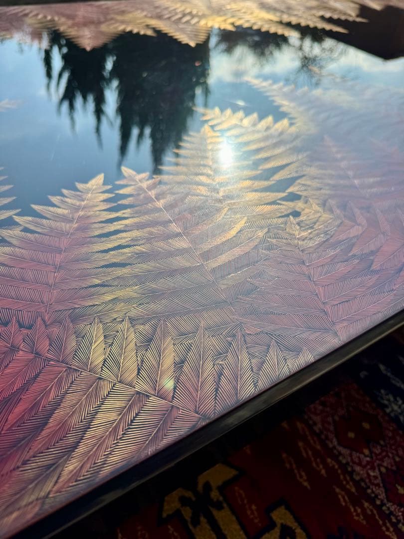 輪島塗 蒔絵 座敷机 漆芸 伝統工芸 シダ文様