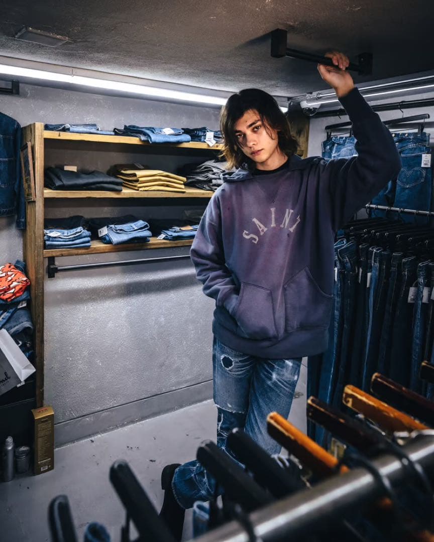 SAINT セントマイケル ベルベルジン パーカー ネイビー 紺 L キムタク着