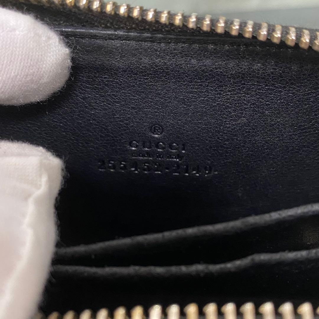 GUCCI グッチ ケース 小銭入れ GG レザー 本革 ブラック 黒