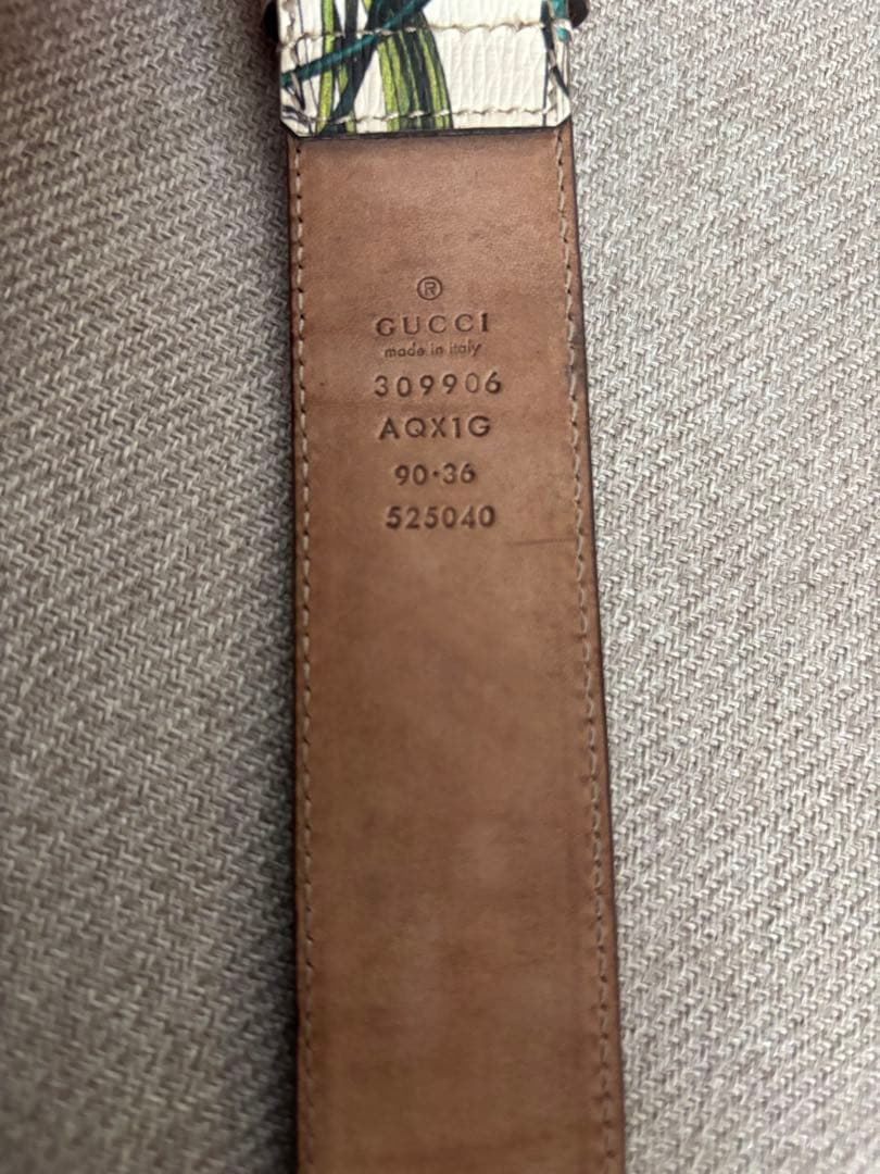 GUCCI グッチ ベルト レザー フローラル