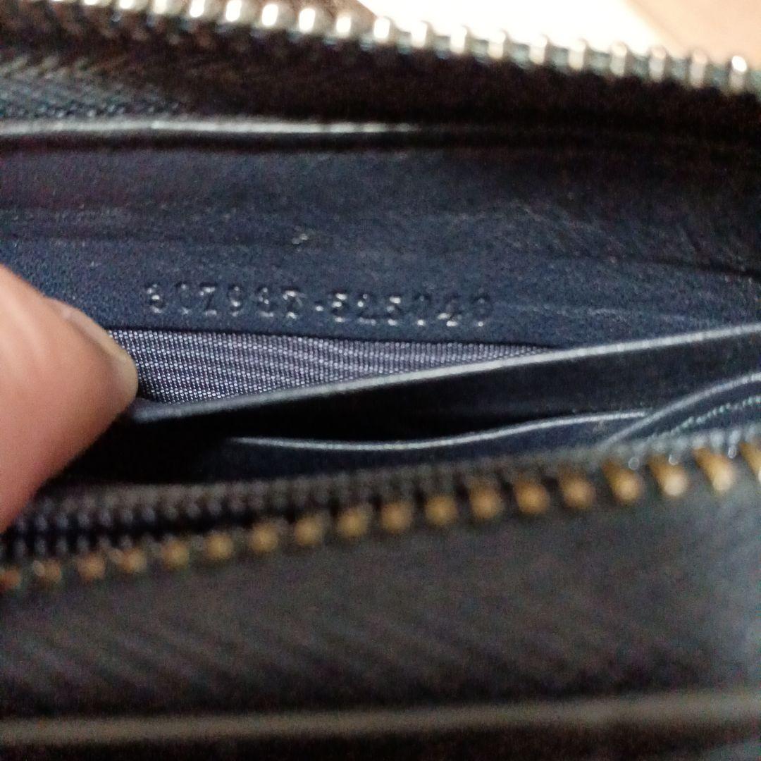 Gucci GGパターン ネイビーレザー長財布