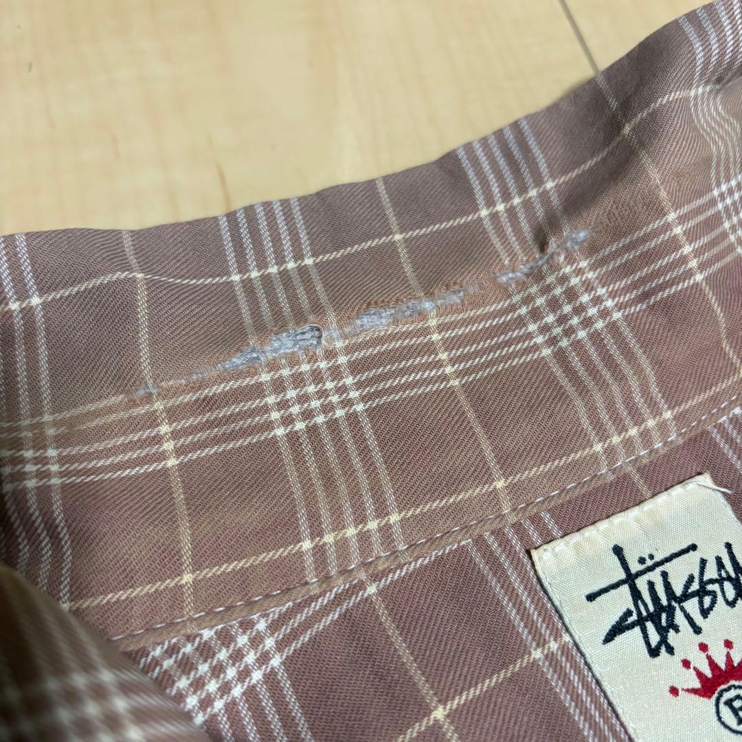 90s OLD STUSSY オープンカラー シャツ 白タグ