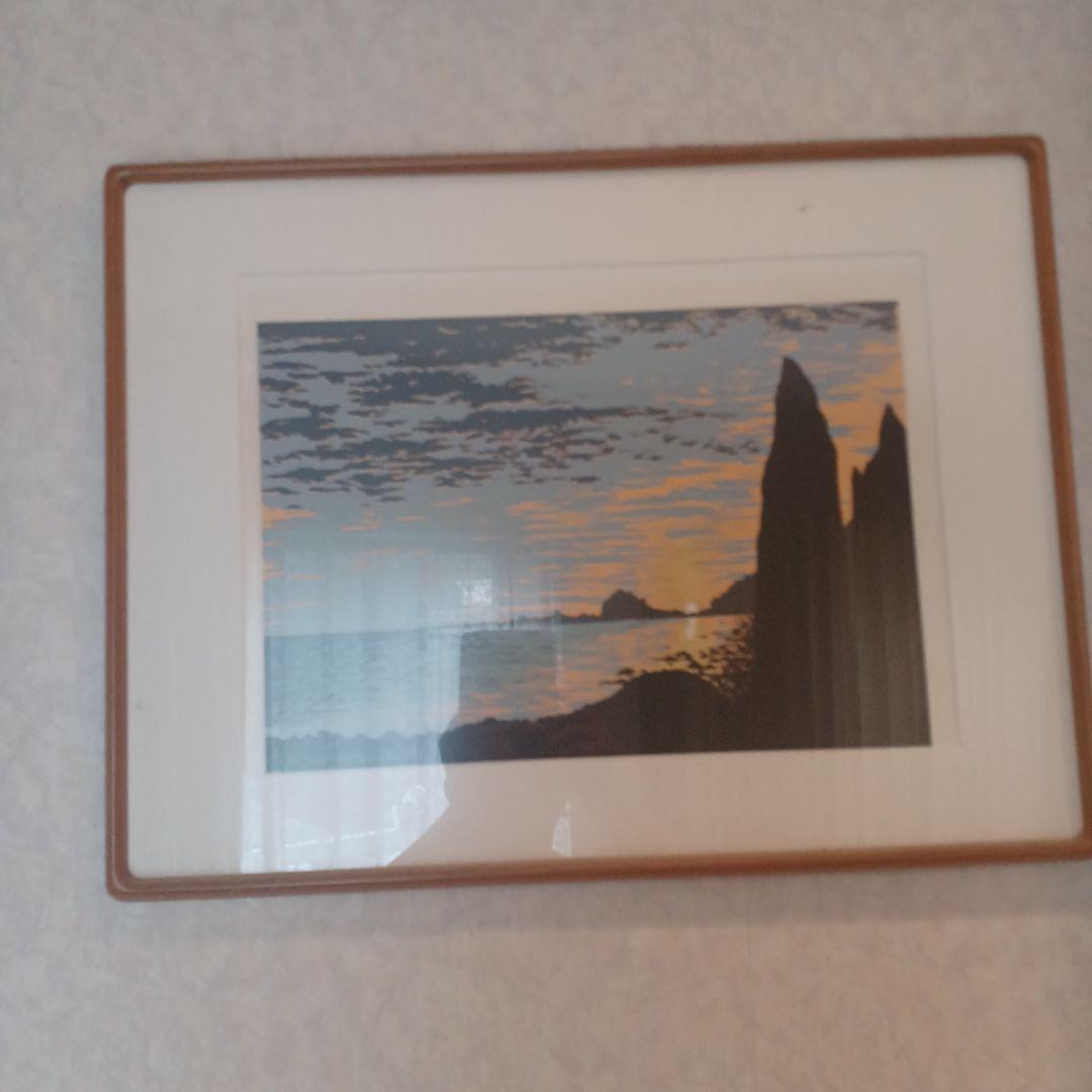 小暮真望（こぐれ しんぼう）氏によるリトグラフ「礼文の夕映え」です。