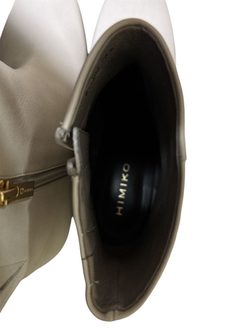 未使用 HIMIKO 卑弥呼 ショートブーツ 25.5 本革 グレージュ 日本製