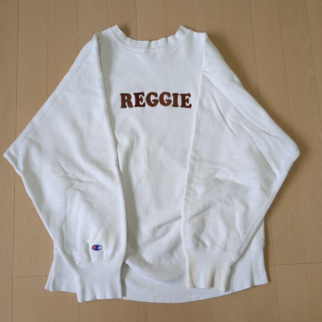 た*つ様 【80s トリコタグ】希少ホワイト×両面6段ラバープリント リバースウ