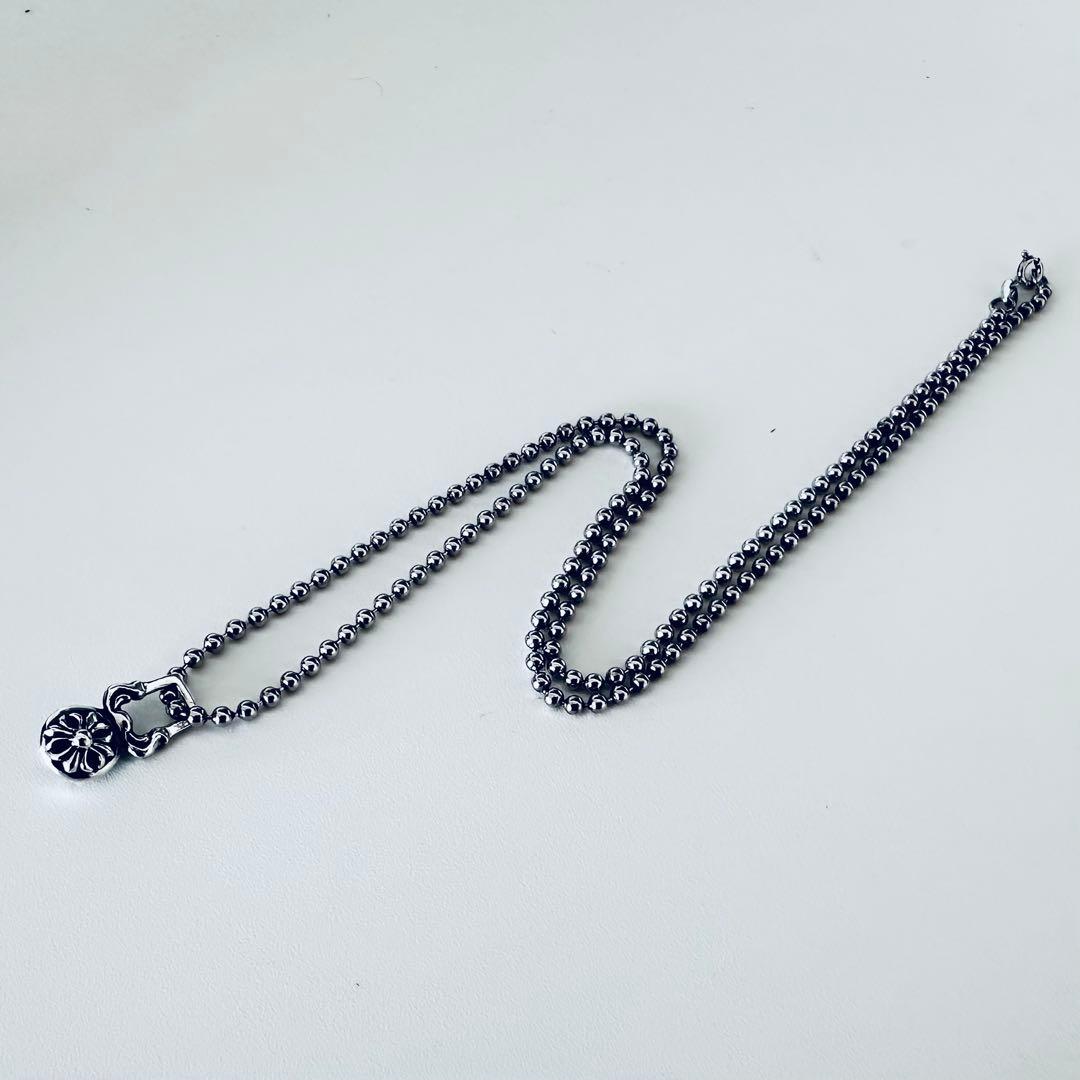 【美品】クロムハーツ クロスボール ネックレス ファスナーパーツ 紙袋＆布袋付き