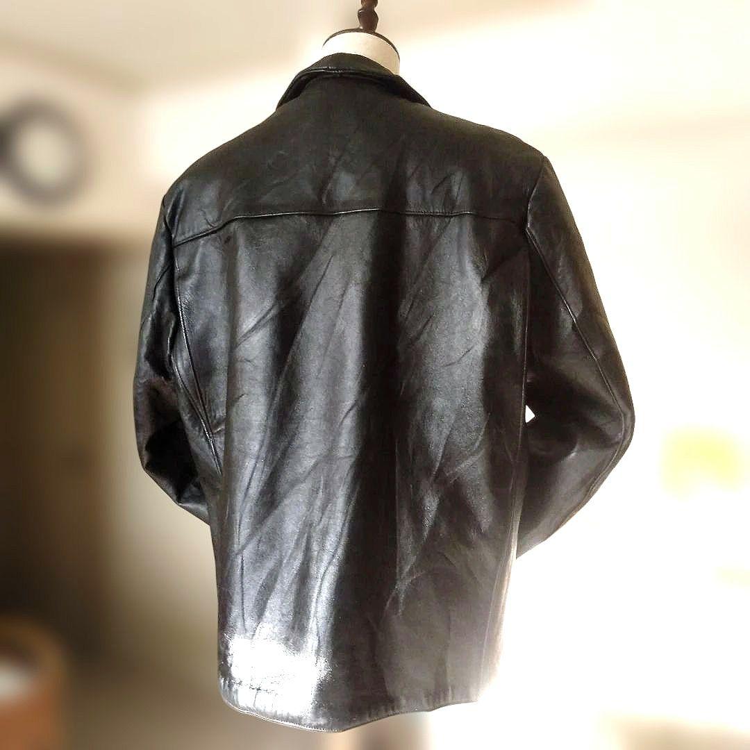 60 Vintage フランス レザージャケット カーコート トラッカージャック