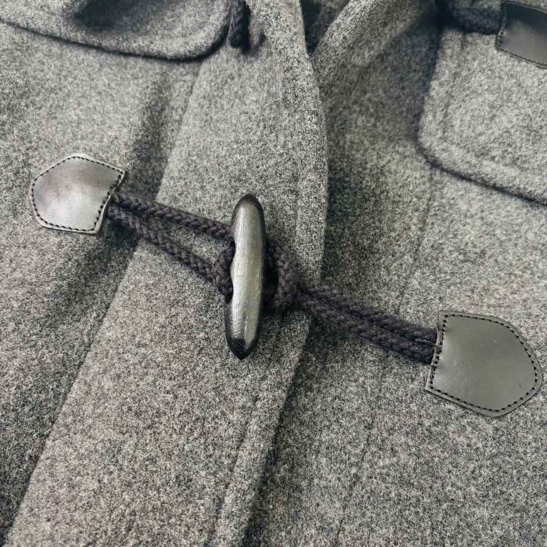 オリーブデオリーブ ダッフルコート グレー ウール 裏地チェック柄 Lサイズ