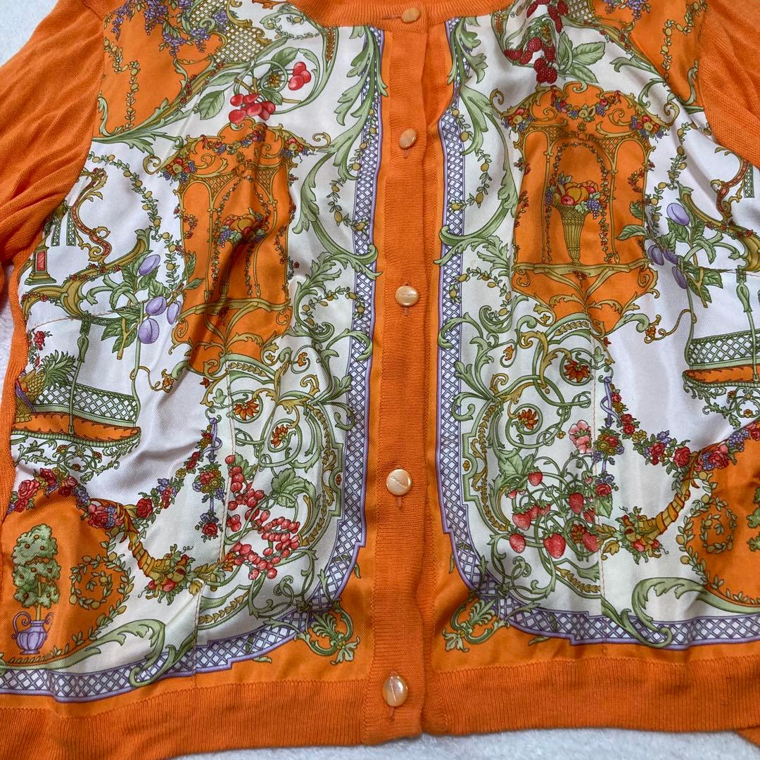 希少　エトロ　シルク100% 総柄アンサンブル　カーディガン＆Tシャツ2点セット