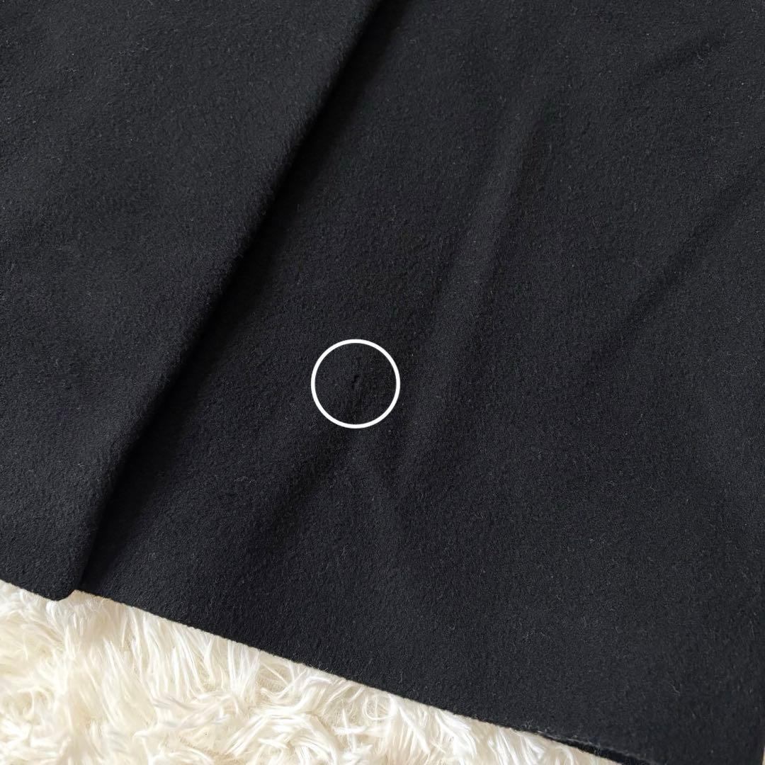 バーバリー カシミヤ混 ダブルチェスターコート ロング マキシ丈 ブラック L