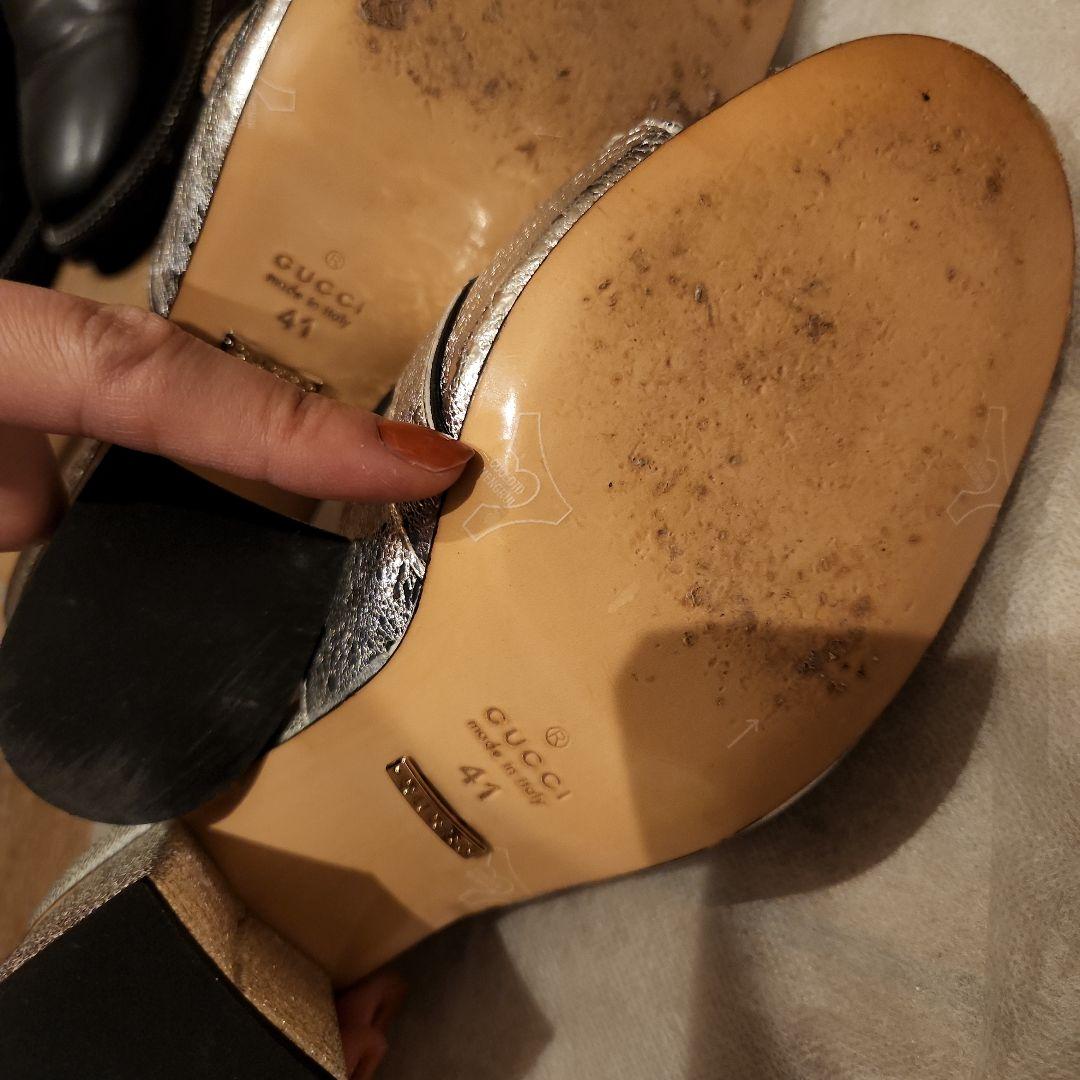 3j24 GUCCI グッチ GGマーモント フリンジサンダル 41サイズ