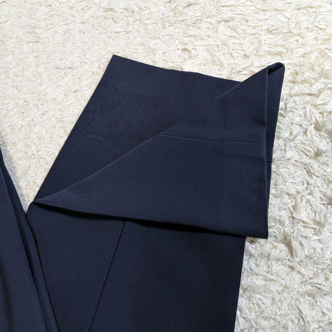 ノーリーズ　セットアップ　ノーカラー　ストレッチ　洗える　ネイビー　現行