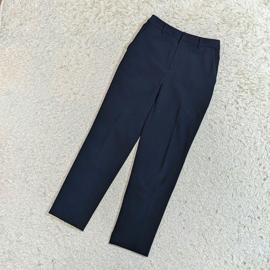 ノーリーズ　セットアップ　ノーカラー　ストレッチ　洗える　ネイビー　現行