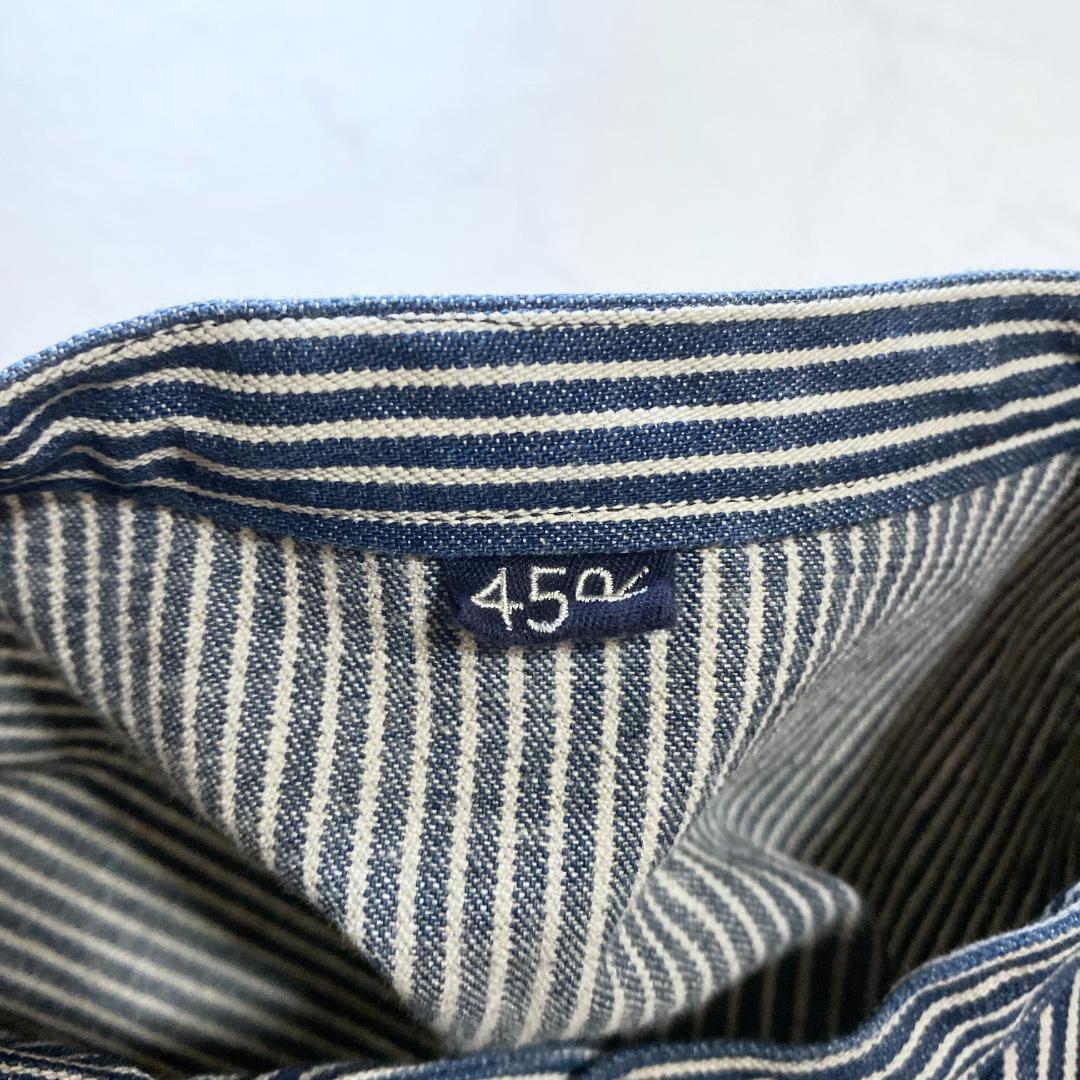 美品✨45R ONEONE いろいろデニムのプルフリルチュニック インディゴ