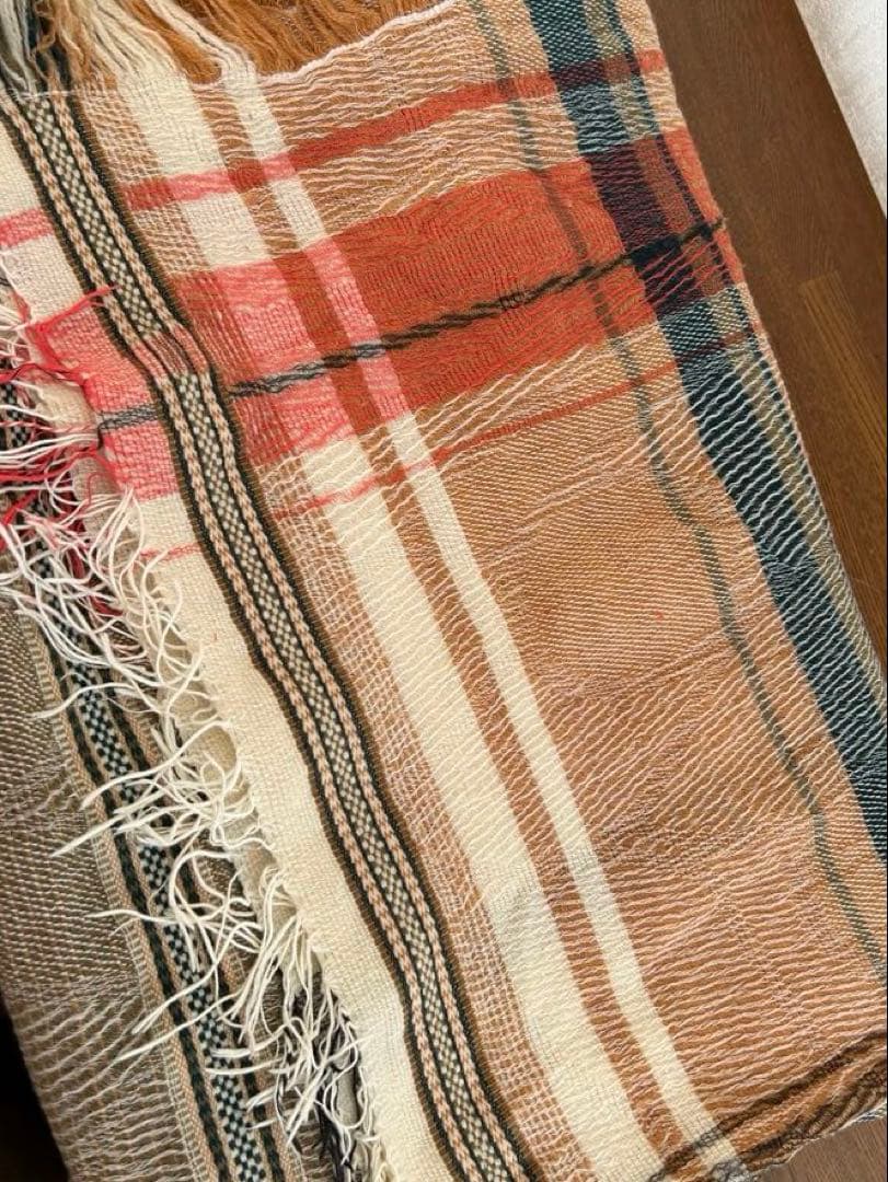 tamaki niime ウール混ショール ジャガード模様BIG