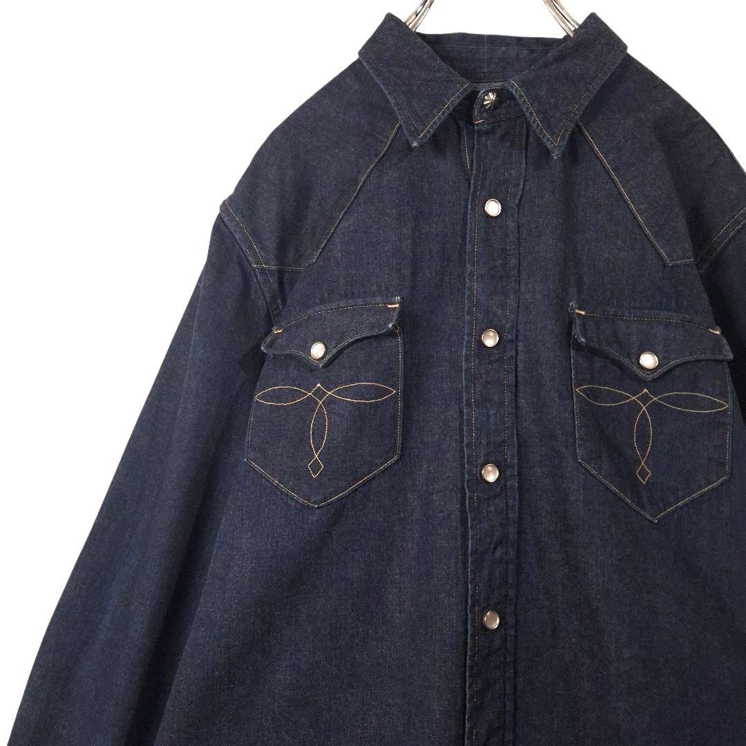 ​極美品 RRL ダブルアールエル デニムシャツ ウエスタン 一つ星タグ 濃紺M