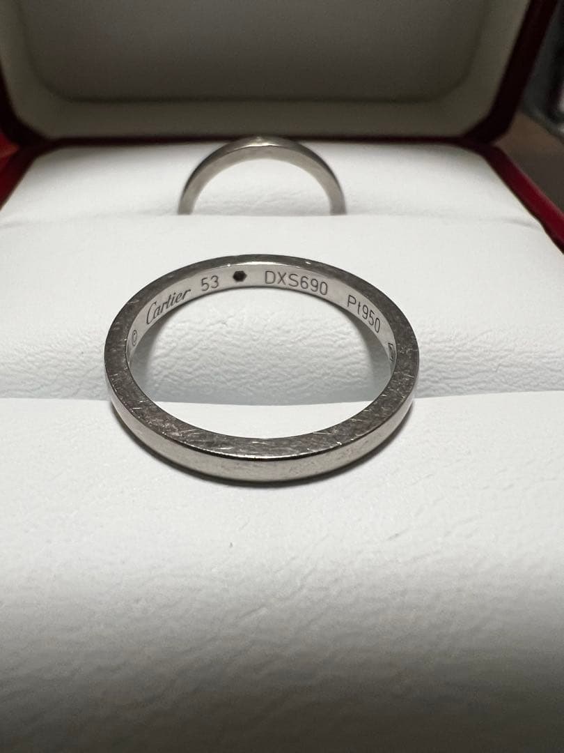 カルティエ Cartier プラチナ ペア結婚指輪 1Pダイヤ　付属品完備