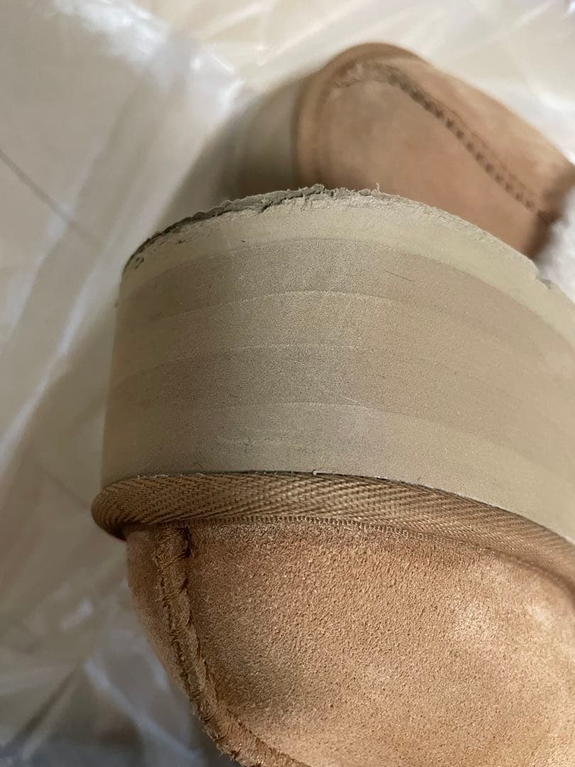 ugg ファンケット　24cm 厚底　ムートン　スリッポン　チェスナット