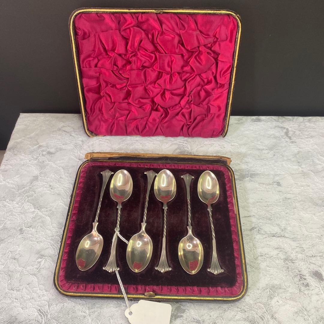 英国　アンティーク　バーミンガム　シルバー　コーヒー　スプーン