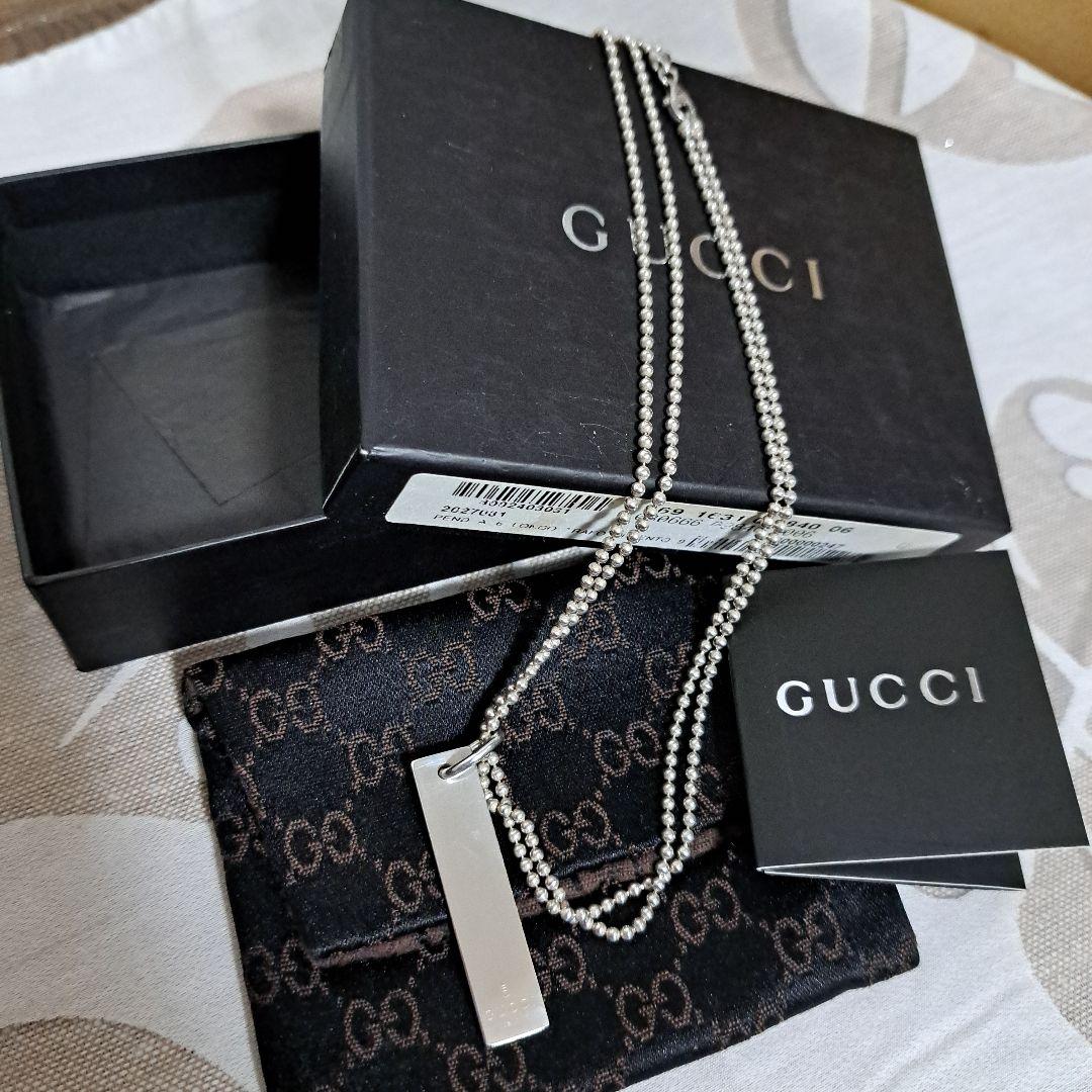 正規品　GUCCI　タグ プレートネックレス　シルバー925　箱　布袋付き