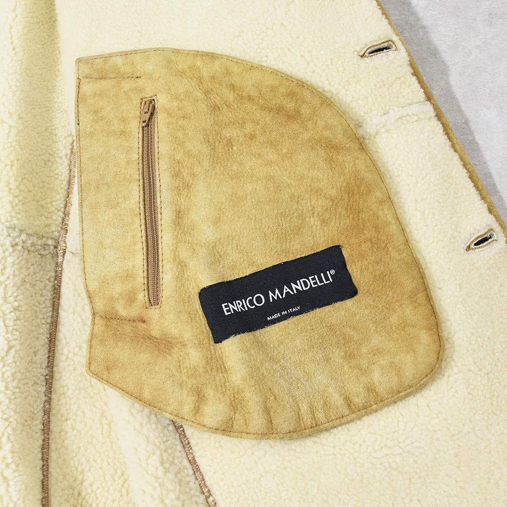 イタリア製 ENRICO MANDELLI 高級ベビーラム ムートンコート 50