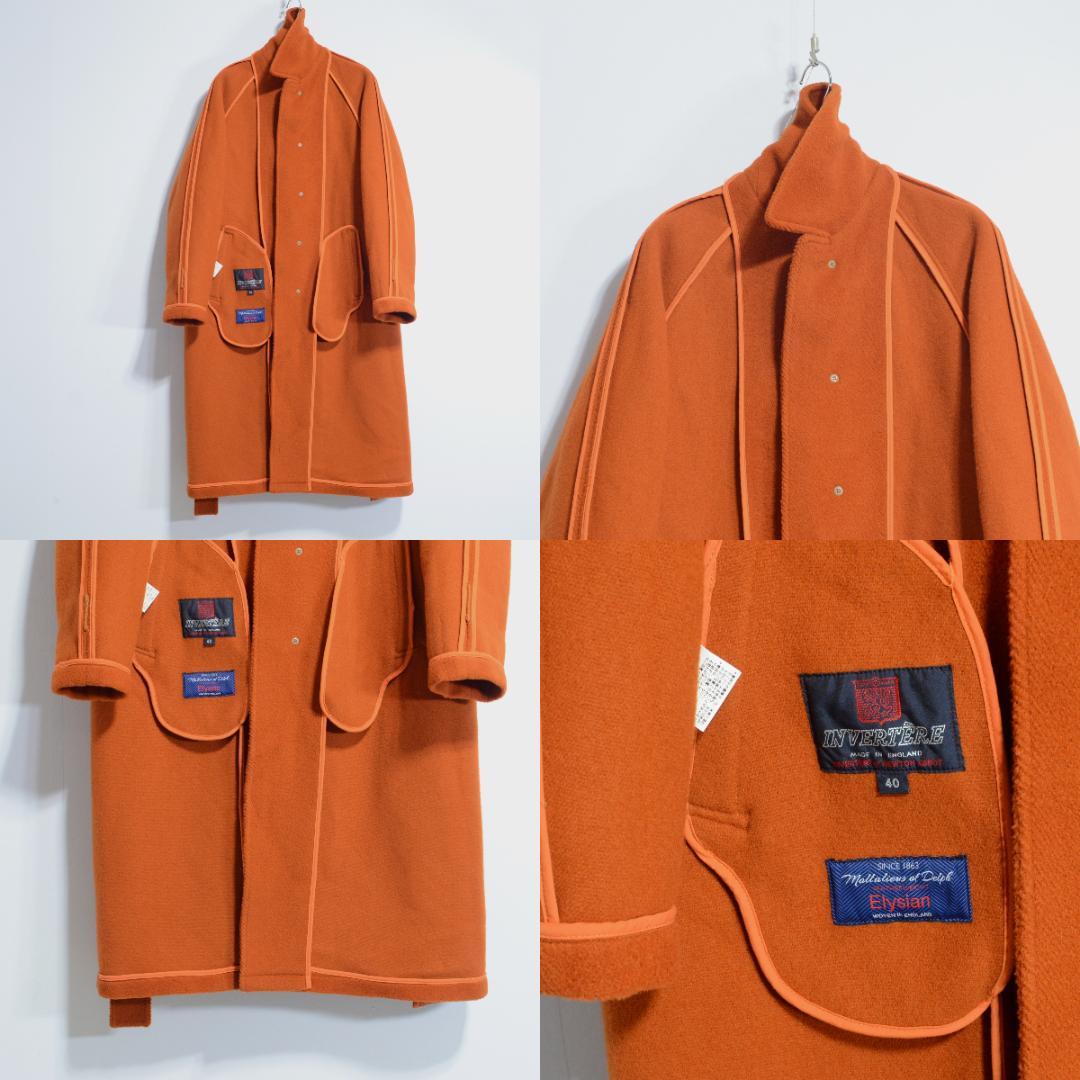 超貴重極上品 INVERTERE カットパイル バルカラーコート 40 オレンジ