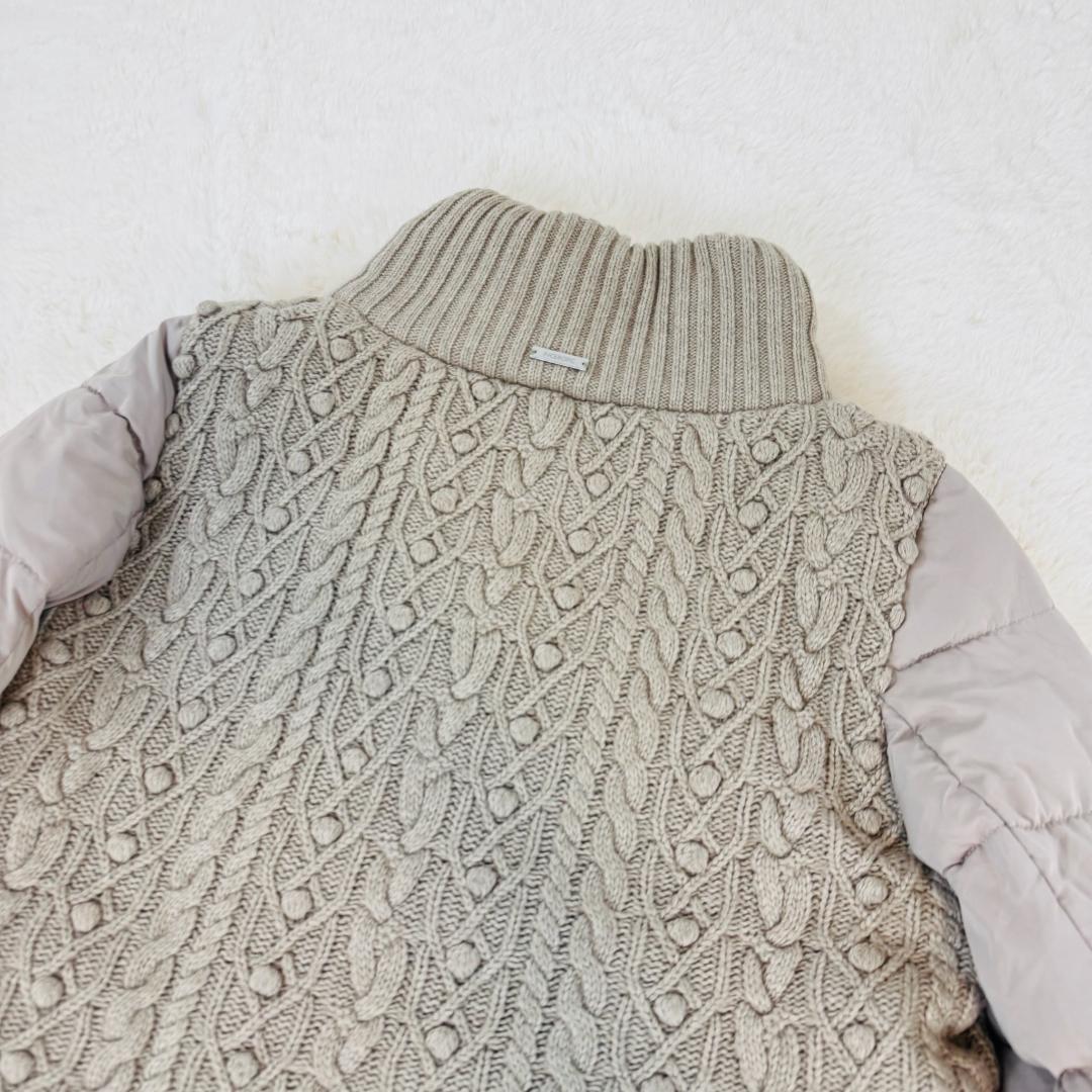 INGEBORG　アラン編ニットコンビジャケット　ダウンコートジャケット　ロゴ