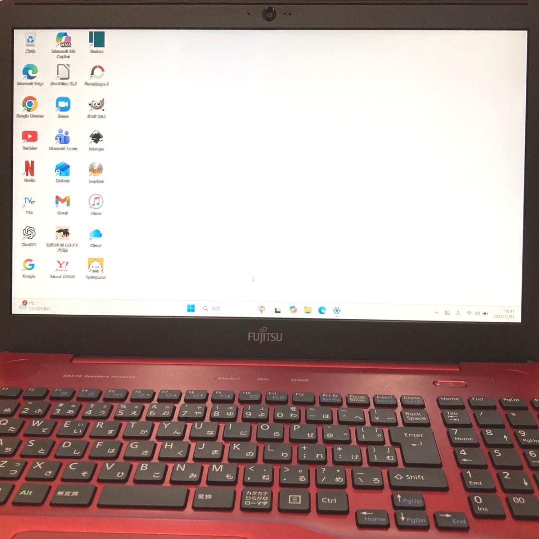 ✨美品・訳あり✨フルHD・ブルーレイ✨赤✨すぐ使えるノートパソコン◇D408-1
