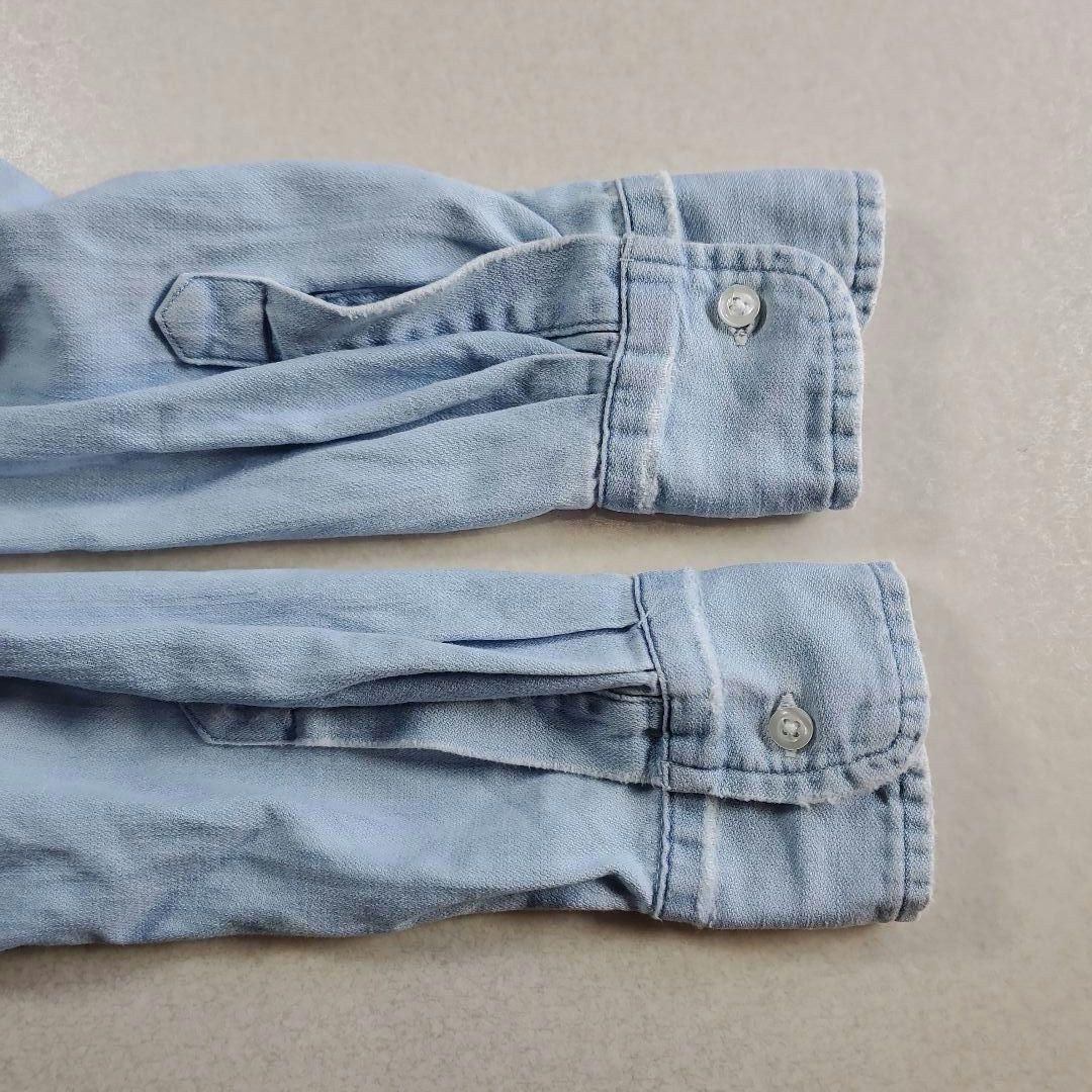 つっつん　フランクアンドアイリーン　デニムシャツ ダメージ加工 スキッパー