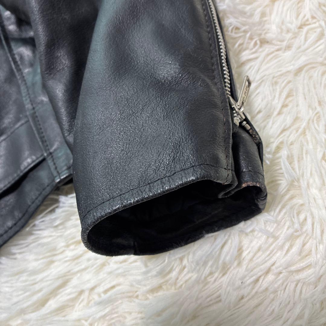 【USA製】Excelled ダブル ライダースジャケット 本革 46 黒 希少