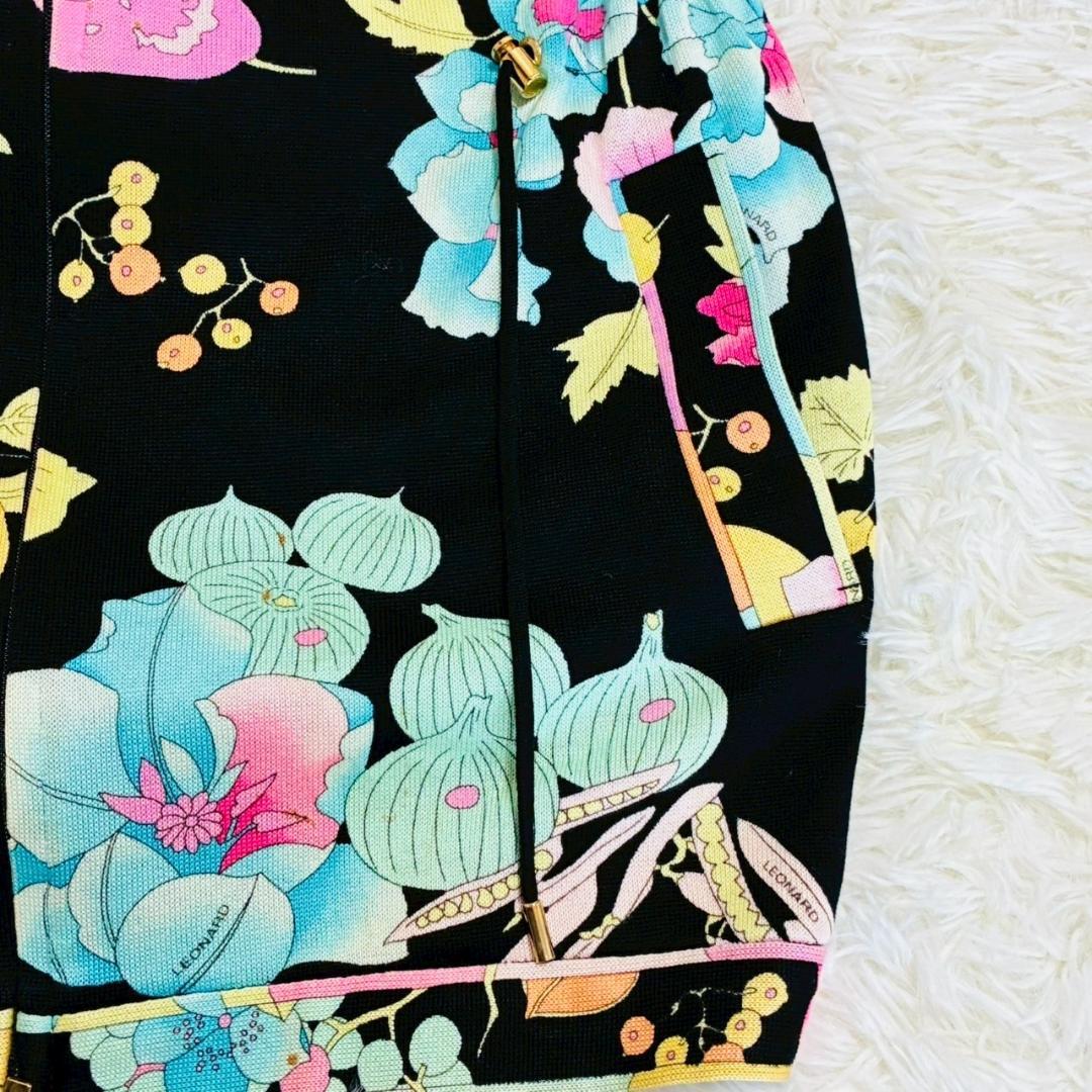 美品 LEONARD SPORT フラワープリント ハイネック 上品 オシャレ