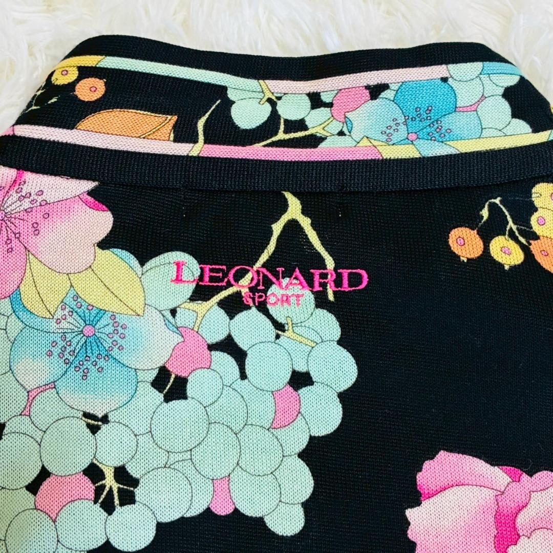 美品 LEONARD SPORT フラワープリント ハイネック 上品 オシャレ