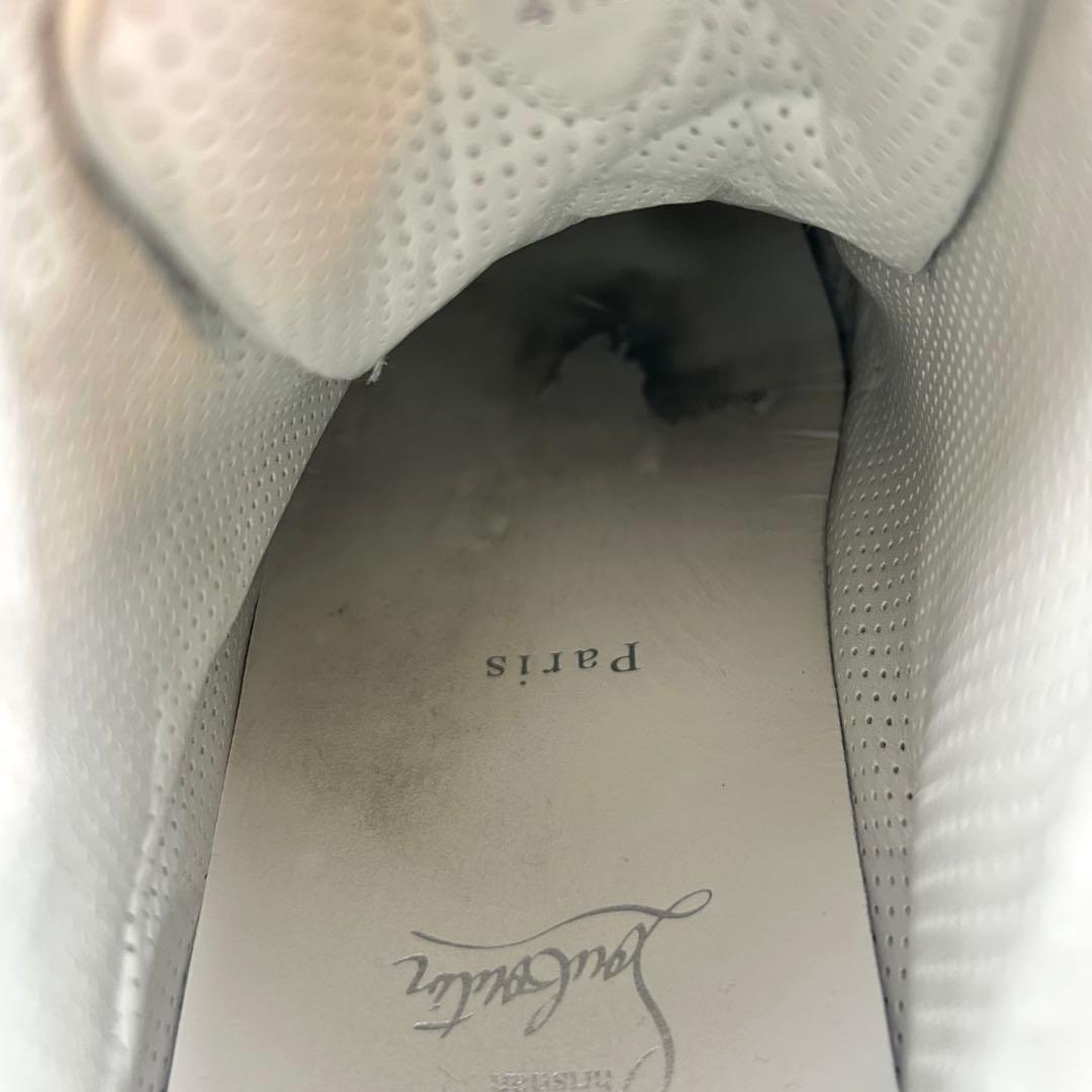 【美品】クリスチャンルブタン ハイカットスニーカー メンズ レザー 白 26.5