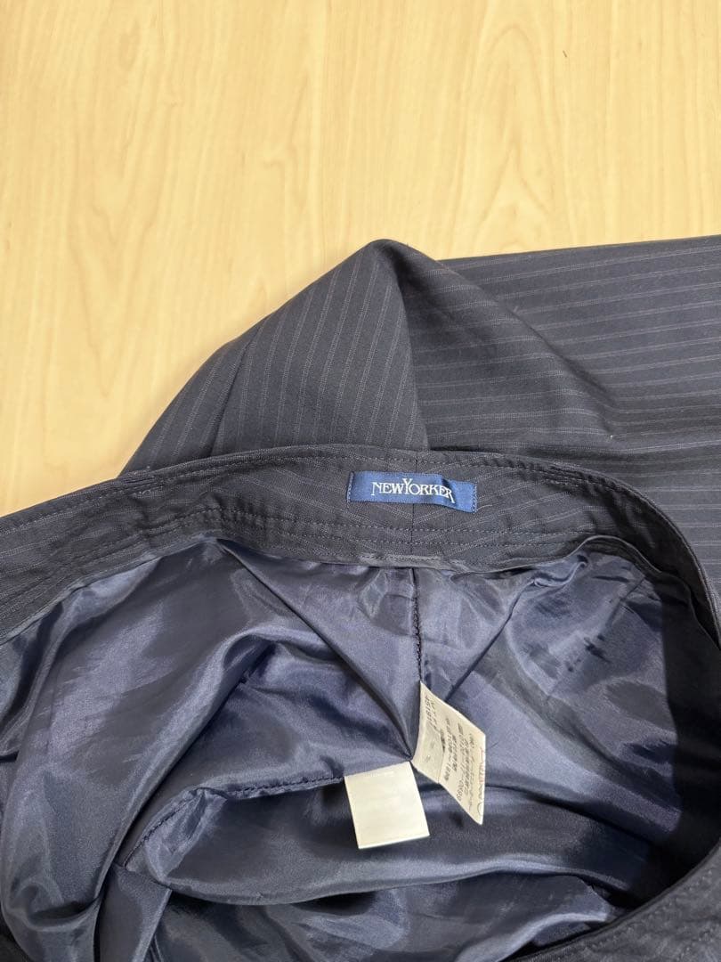 美品 ニューヨーカー パンツ スーツセットアップ ネイビー 13AR XL