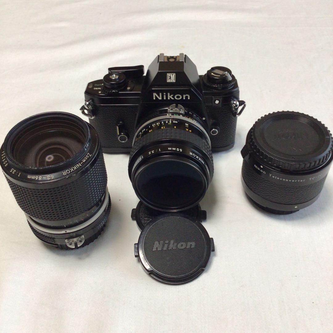 Nikon EM, 55mm f3.5, 43-86mm, TC-201セット