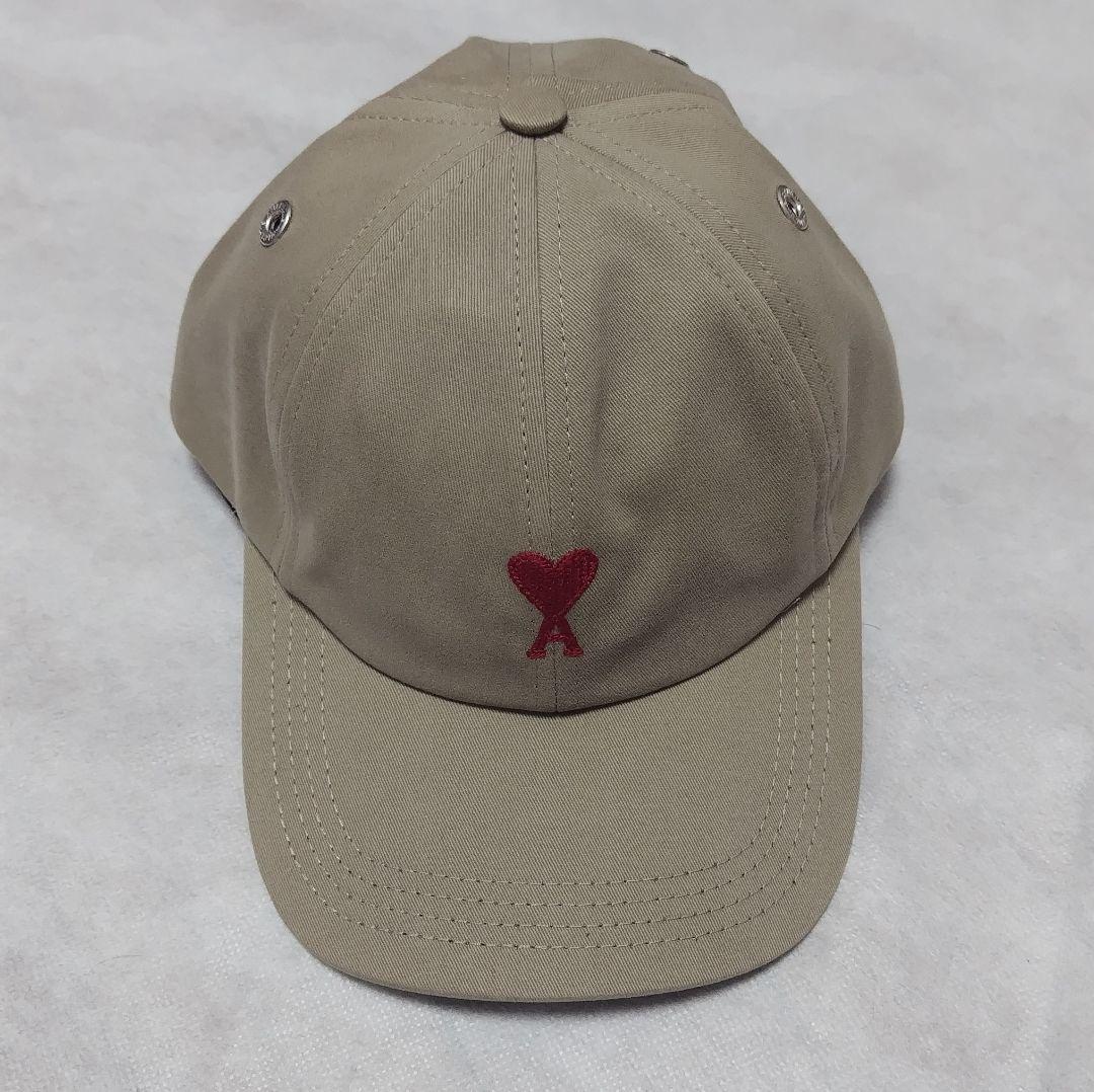 【かみじゅ】新品 ami AMI PARIS キャップ カーキ×グレージュ