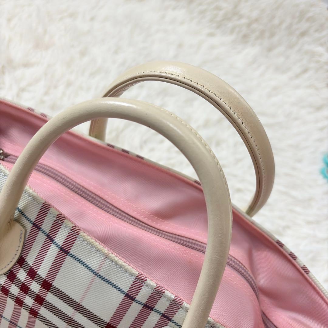 希少✨Burberry Blue Label ピンク 舟形 ミニトートバッグ