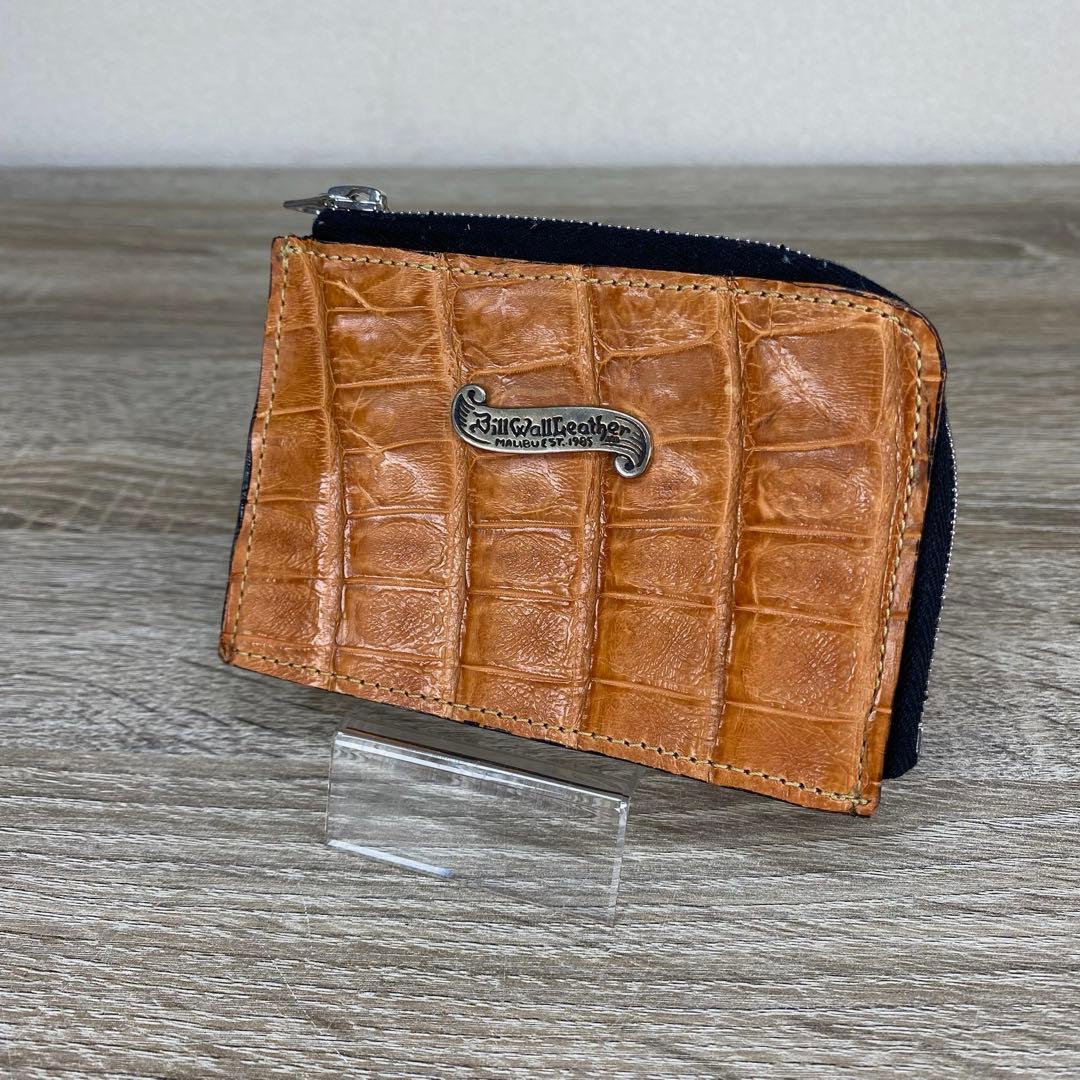 ビルウォールレザー　ケース ラウンドジップレザー クロコ　オレンジ