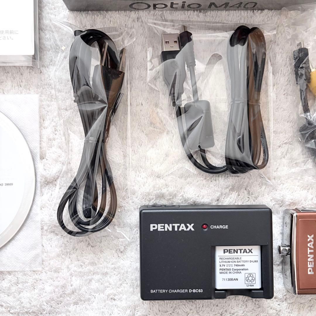 【動作品】PENTAX ペンタックス Optio M40 レトロコンデジ 茶色